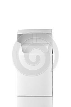 Open cigarettes pack without cigarettes isolated on white backgr