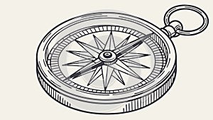 Open Classic Pocket Compass Vector Illustration, vector design Generative AI