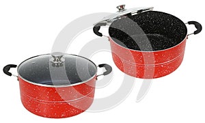 Open and close lid image of a Dutch oven