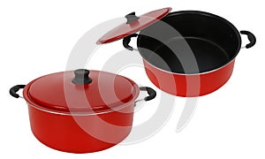 Open and close lid image of a Dutch oven