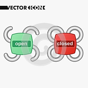 Open and close lock buttons and icons. Security symbol for your web site design, logo, app, UI.