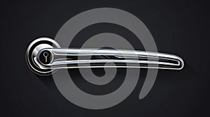 Open, close, and lock car door handle on black background. Modern realistic illustration of a vehicle handle with key