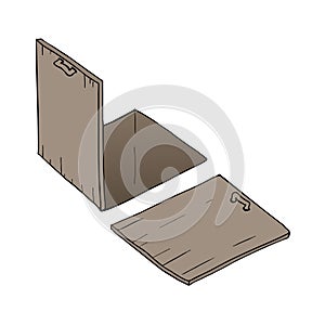 Open and close trapdoor illustration