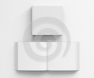 Open and closed blank square book