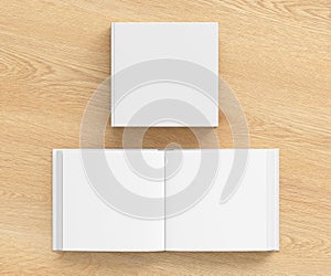 Open and closed blank square book