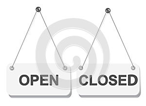 Open and closed door signs board