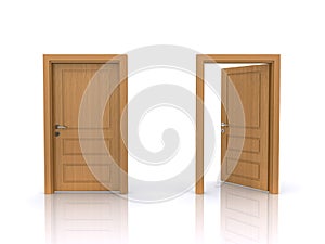 Open and closed doors photo
