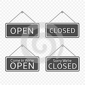 Open Closed Hanging sign