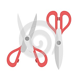 Open, closed scissors, flat