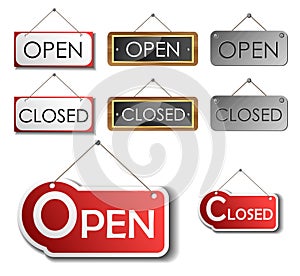 Open and closed sign set