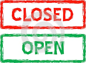 Open and Closed signs for retail in vector