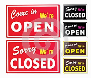 Open and Closed store signs