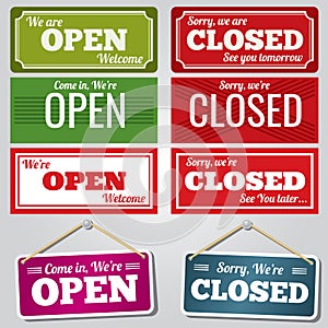 Open and closed vector store signs