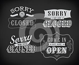Open and Closed Vintage retro signs