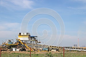 Open coal mine and power plant