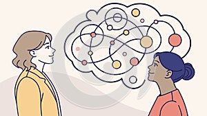 Open Communication and Idea Exchange Between Two People, vector design Generative AI