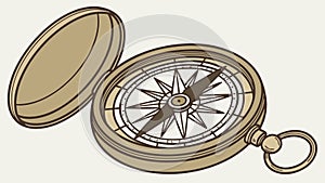 Open compass nautical navigation tool for exploration vector design Generative AI