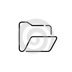 Open computer folder. File access and sharing, data management and navigation. Pixel perfect vector icon