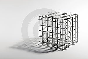 Open cube frame on a white background