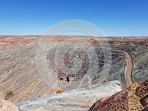 Open cut gold lithium iron ore mine Leonora Western Australia