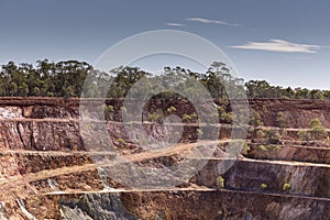 Open cut gold mine and water reservoir in regional Australia