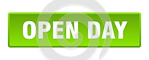 open day button. open day square isolated push button.