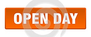 open day button. open day square isolated push button.