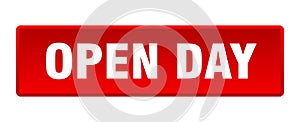 open day button. open day square isolated push button.