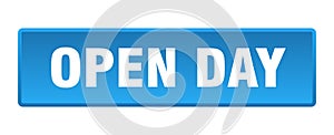 open day button. open day square isolated push button.