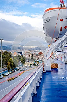 Open deck corridor of a ferry boat