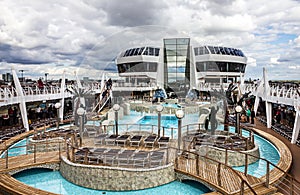 Open deck of cruise liner