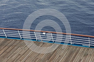 Open deck on cruise ship, sea view