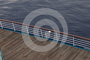 Open deck on cruise ship, sea view