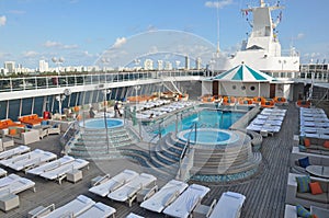 Open deck onboard Crystal Serenity cruise ship