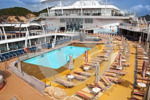 Open deck on a passenger cruise ship