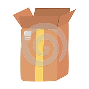 Open delivery cardboard box fragile isolated design icon