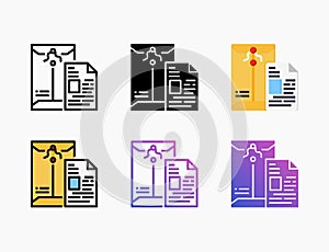 Open Document icon set with different styles.