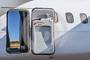 Open door of an aircraft