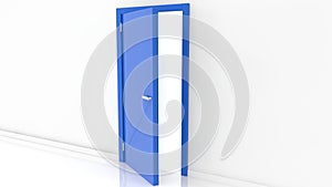 Open door in blue color