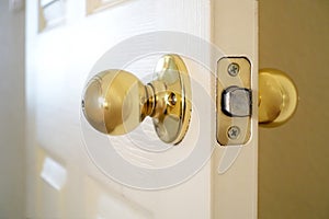 Open Door with Brass Knob