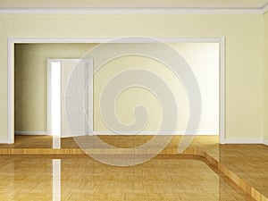 Open door in the empty room