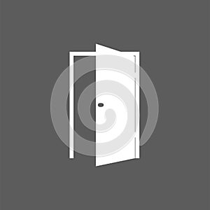 Open door icon. Vector illustration, flat design. - Vector
