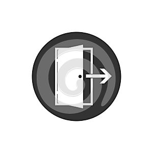 Open door icon. Vector illustration, flat design. - Vector
