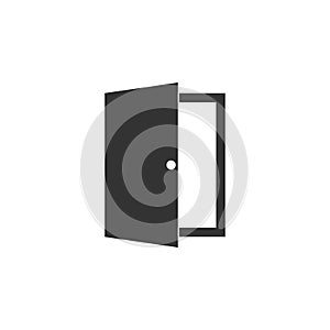 Open door icon. Vector illustration, flat design. - Vector