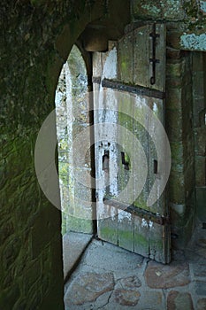 Open Door in an Old Castle in France