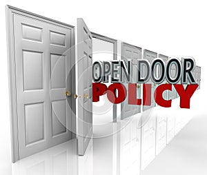 Open Door Policy Words Management Welcome Communication