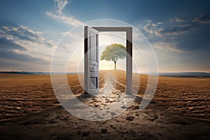 An open door showing the path to a new land