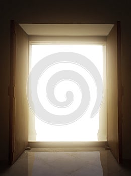 Open door to light