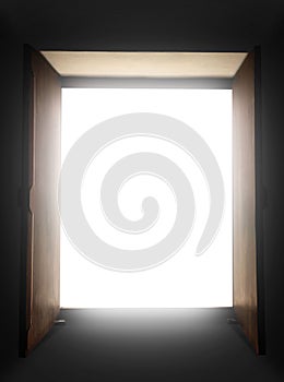 Open door to light