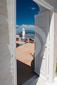 Open doors on the balcony